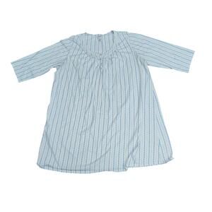 Aria Cotton Blend Night Gown Blue White Striped Womens Xlarge